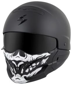 Scorpion EXO Covert Skull Face Mask -Cycling Helmet Shop scorpion covert skull face mask black white 2