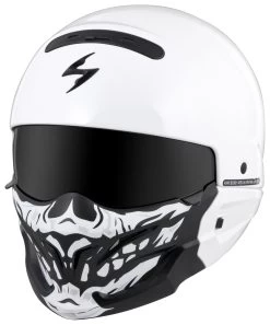 Scorpion EXO Covert Skull Face Mask -Cycling Helmet Shop scorpion covert skull face mask black white 3