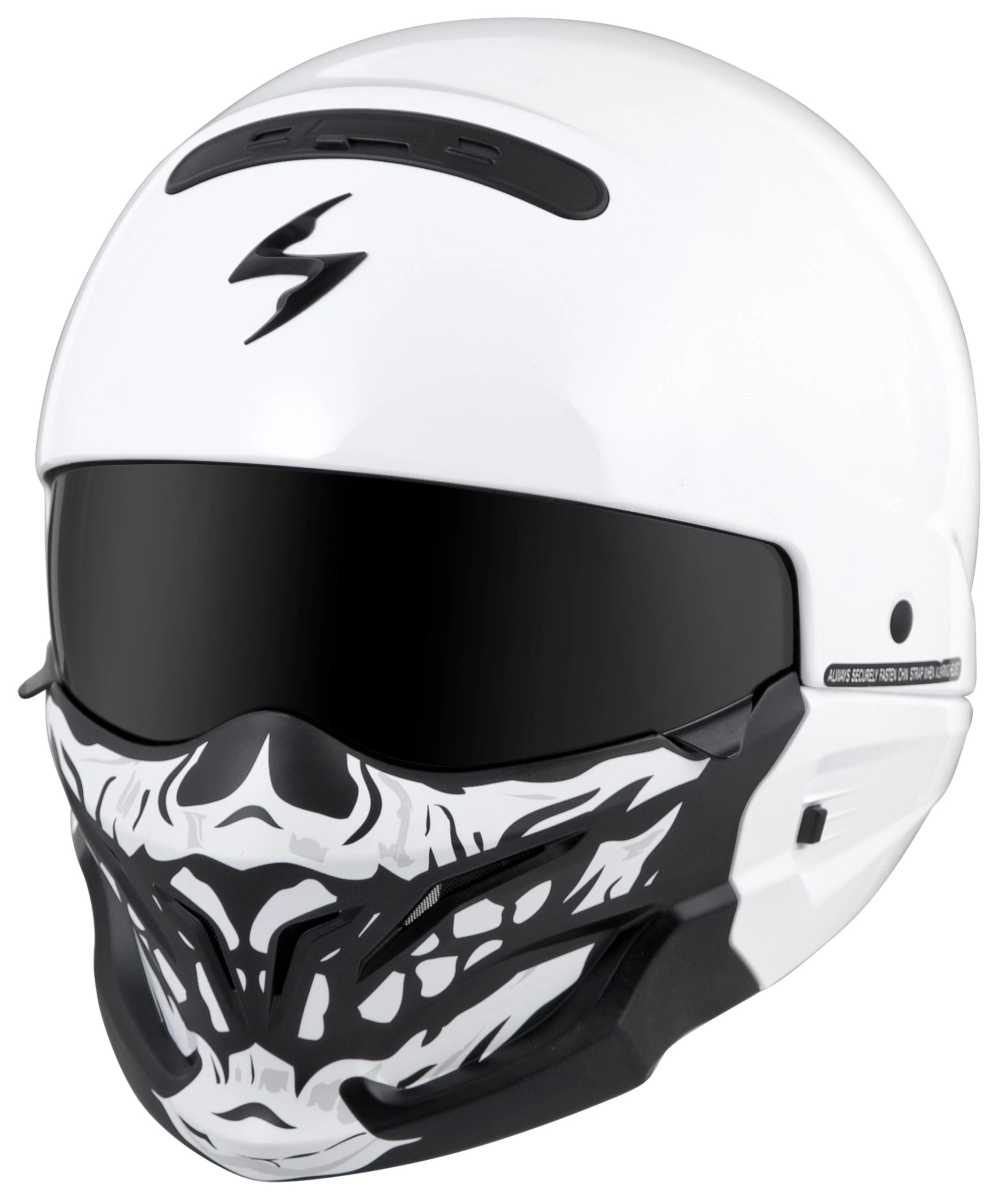 Scorpion EXO Covert Skull Face Mask Black/White [Open Box] - Image 4