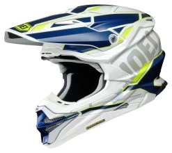 Shoei VFX-EVO Allegiant Helmet -Cycling Helmet Shop shoei vfxevo allegiant helmet white blue yellow